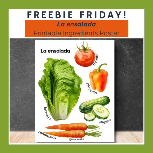 Freebie Friday - La ensalada (Printable Ingredients Poster)