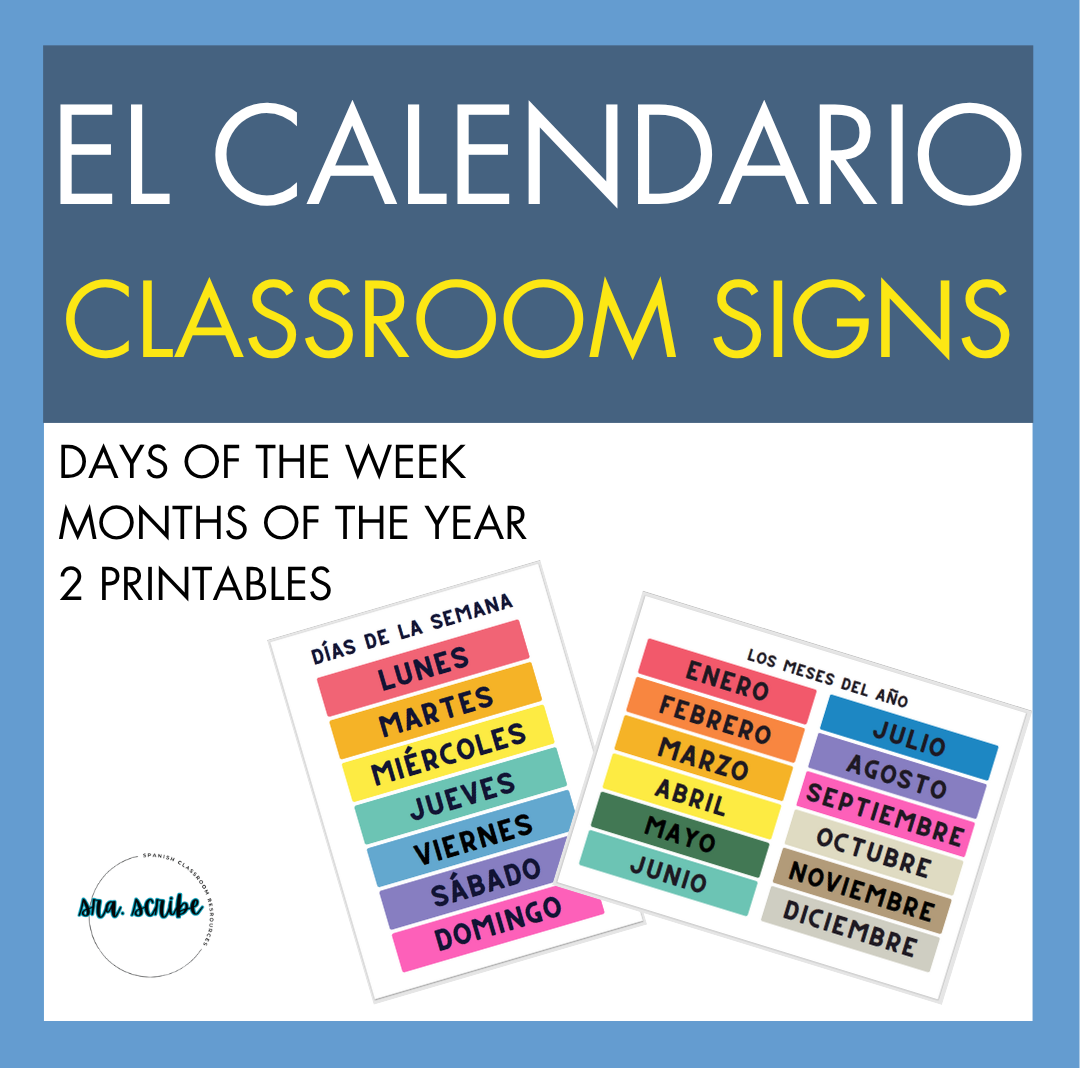 Spanish Days + Months Printable Posters
