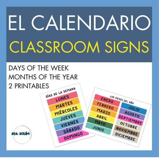 Spanish Days + Months Printable Posters