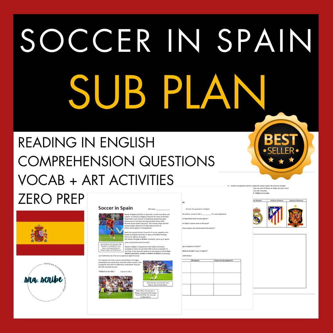 Soccer in Spain - Sub Plan (updated 2025)