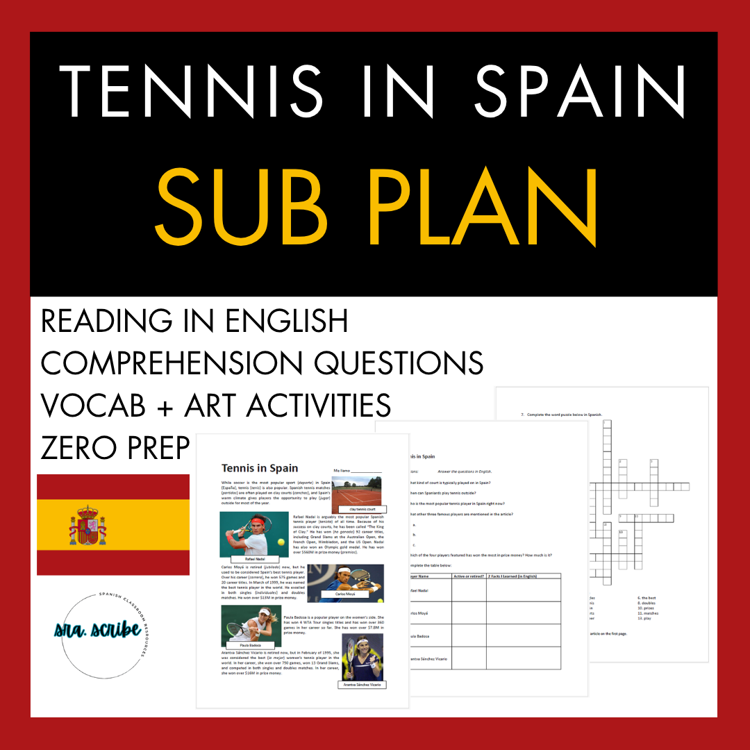 Tennis in Spain - Sub Plan (Updated 2025)